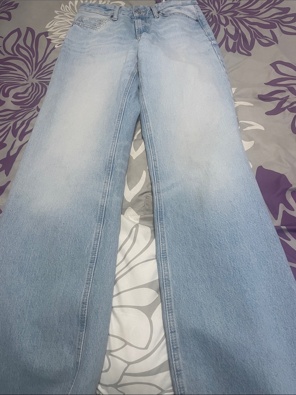 Zara Light Blue Wide-Leg Jeans